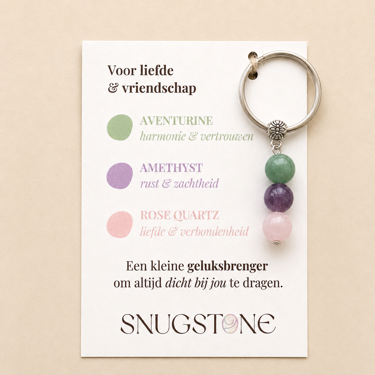 Edelsteen Sleutelhanger – Geluksbrenger
